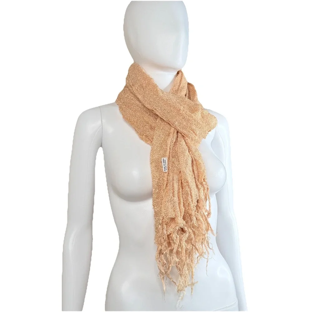 Scarf 100% Silk loosely woven The brand‎ is unknown Peach 69